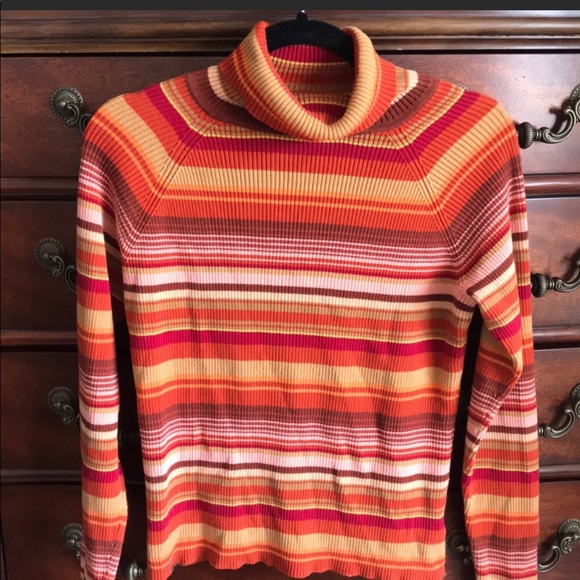 Orange Striped Turtleneck | Poshmark
